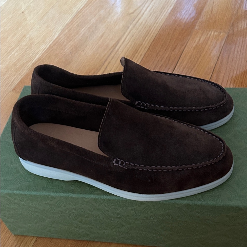Men's Brown Suede Loafers - Picture 2 of 5